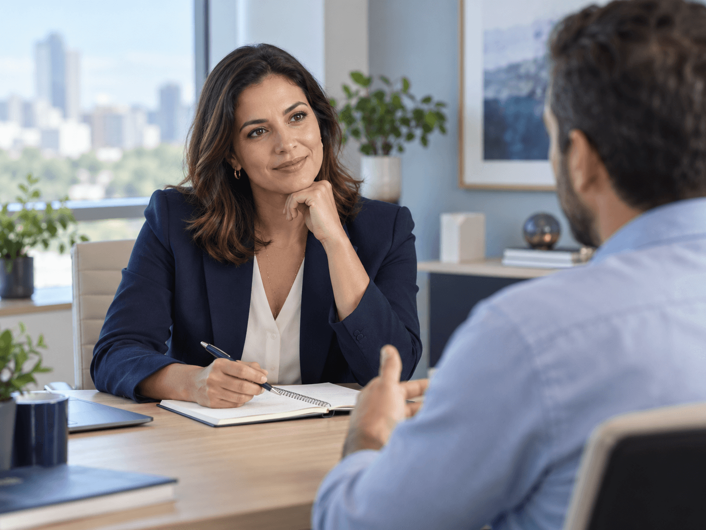 Atendimento financeiro ilustrativo